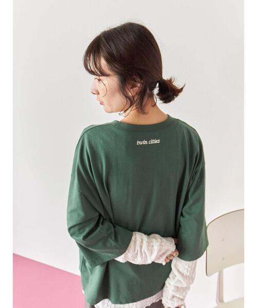 Samansa Mos2 blue（サマンサモスモスブルー）の「チェーン刺繍7分袖プルオーバー（Tシャツ/カットソー・レディース・オフホワイト/グリーン/ネイビー/チャコールグレー/トップグレー・F）」の21枚目の写真