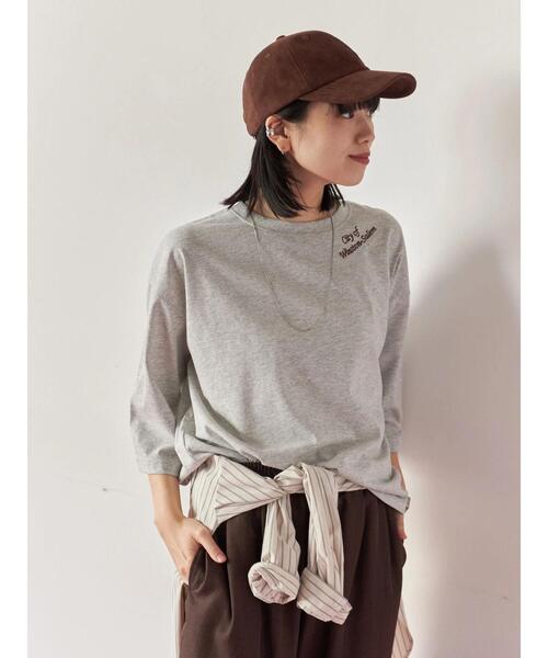 Samansa Mos2 blue（サマンサモスモスブルー）の「チェーン刺繍7分袖プルオーバー（Tシャツ/カットソー・レディース・オフホワイト/グリーン/ネイビー/チャコールグレー/トップグレー・F）」の8枚目の写真