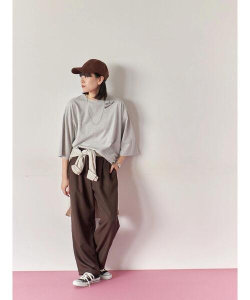 Samansa Mos2 blue（サマンサモスモスブルー）の「チェーン刺繍7分袖プルオーバー（Tシャツ/カットソー・レディース・オフホワイト/グリーン/ネイビー/チャコールグレー/トップグレー・F）」の12枚目の写真