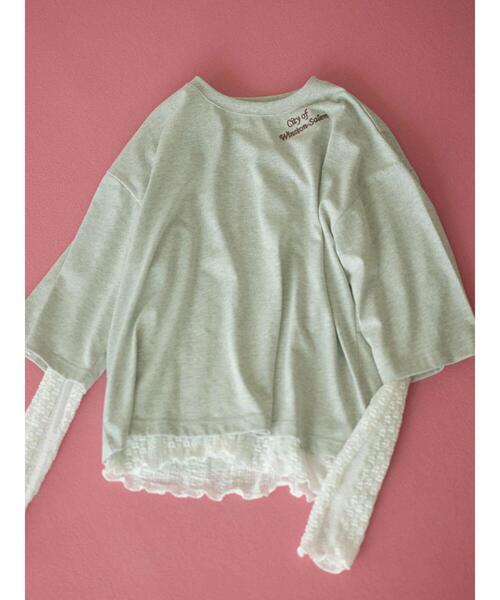 Samansa Mos2 blue（サマンサモスモスブルー）の「チェーン刺繍7分袖プルオーバー（Tシャツ/カットソー・レディース・オフホワイト/グリーン/ネイビー/チャコールグレー/トップグレー・F）」の13枚目の写真