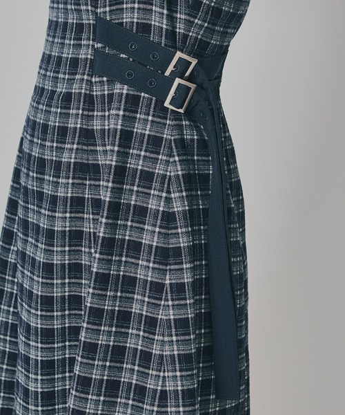REDYAZEL（レディアゼル）の「チェックショートジャケット×Wベルトワンピースセットアップ（セットアップ・レディース・ブラウン/ネイビー/ブラック・FREE）」の21枚目の写真