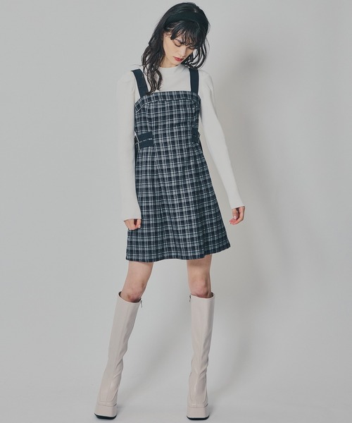 REDYAZEL（レディアゼル）の「チェックショートジャケット×Wベルトワンピースセットアップ（セットアップ・レディース・ブラウン/ネイビー/ブラック・FREE）」の16枚目の写真