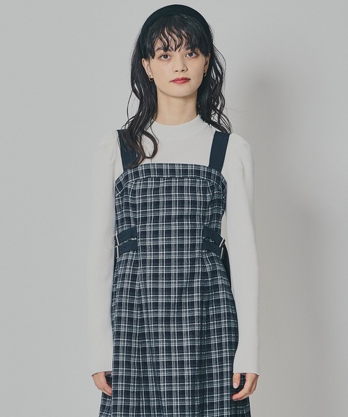 REDYAZEL（レディアゼル）の「チェックショートジャケット×Wベルトワンピースセットアップ（セットアップ・レディース・ブラウン/ネイビー/ブラック・FREE）」の17枚目の写真