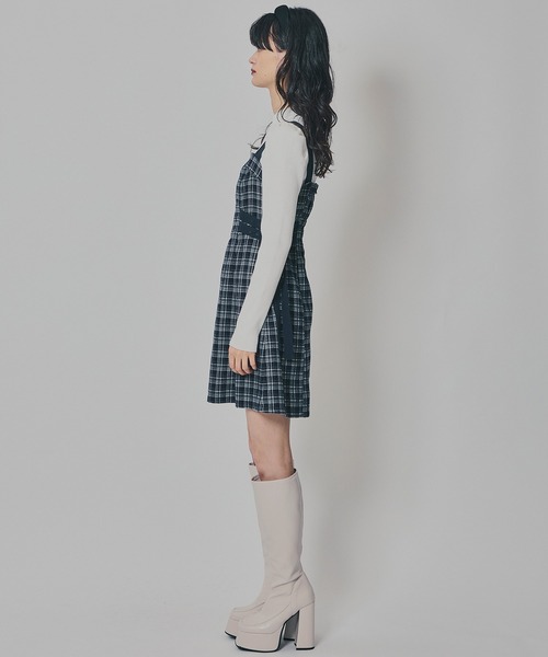 REDYAZEL（レディアゼル）の「チェックショートジャケット×Wベルトワンピースセットアップ（セットアップ・レディース・ブラウン/ネイビー/ブラック・FREE）」の18枚目の写真