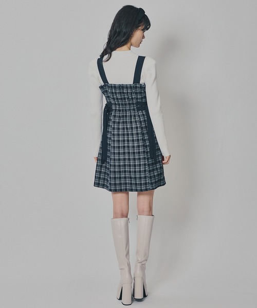 REDYAZEL（レディアゼル）の「チェックショートジャケット×Wベルトワンピースセットアップ（セットアップ・レディース・ブラウン/ネイビー/ブラック・FREE）」の19枚目の写真