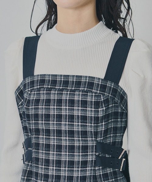 REDYAZEL（レディアゼル）の「チェックショートジャケット×Wベルトワンピースセットアップ（セットアップ・レディース・ブラウン/ネイビー/ブラック・FREE）」の20枚目の写真