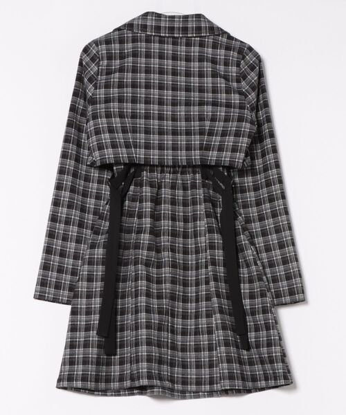 REDYAZEL（レディアゼル）の「チェックショートジャケット×Wベルトワンピースセットアップ（セットアップ・レディース・ブラウン/ネイビー/ブラック・FREE）」の7枚目の写真