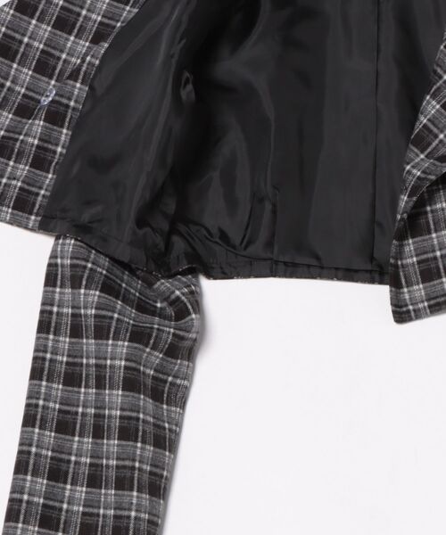 REDYAZEL（レディアゼル）の「チェックショートジャケット×Wベルトワンピースセットアップ（セットアップ・レディース・ブラウン/ネイビー/ブラック・FREE）」の8枚目の写真