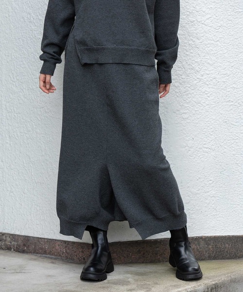 Munich（ミューニック）の「7GG天竺編みニットルーズパンツ（その他パンツ・レディース・チャコールグレー/ブラック/キャメル・FREE）」の2枚目の写真