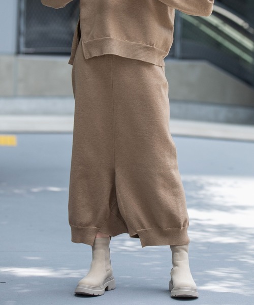 Munich（ミューニック）の「7GG天竺編みニットルーズパンツ（その他パンツ・レディース・チャコールグレー/ブラック/キャメル・FREE）」の4枚目の写真