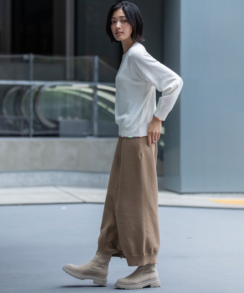 Munich（ミューニック）の「7GG天竺編みニットルーズパンツ（その他パンツ・レディース・チャコールグレー/ブラック/キャメル・FREE）」の18枚目の写真