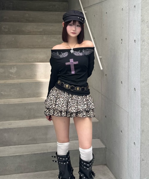 ZIPPER CLUB(ZIPPER CLUB ジッパークラブ)の「leopard tiered mini skirt(スカート・レディース・ブラウン・SMALL/MEDIUM/LARGE)」の5枚目の写真