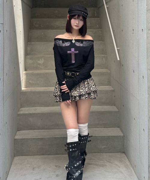 ZIPPER CLUB(ZIPPER CLUB ジッパークラブ)の「leopard tiered mini skirt(スカート・レディース・ブラウン・SMALL/MEDIUM/LARGE)」の6枚目の写真
