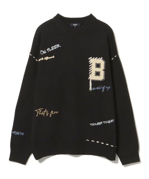 BEAMS HEART（ビームスハート）の「【ユニセックス】Bイニシャル レタード クルーネック ニット（ニット/セーター・メンズ・ブラック/グリーン・MEDIUM/LARGE/SMALL）」の7枚目の写真