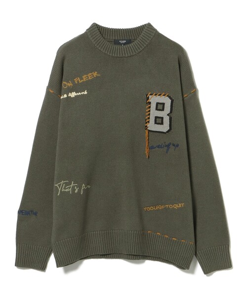 BEAMS HEART（ビームスハート）の「【ユニセックス】Bイニシャル レタード クルーネック ニット（ニット/セーター・メンズ・ブラック/グリーン・MEDIUM/LARGE/SMALL）」の10枚目の写真