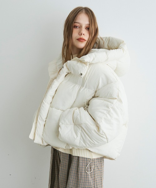 Mirette(ミレット)の「クロップドパファージャケット / Short Puffer Jacket(ダウンジャケット/コート・レディース・ブラウン/ホワイト/ブラック・MEDIUM/SMALL)」の7枚目の写真