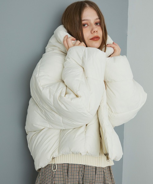 Mirette(ミレット)の「クロップドパファージャケット / Short Puffer Jacket(ダウンジャケット/コート・レディース・ブラウン/ホワイト/ブラック・MEDIUM/SMALL)」の11枚目の写真