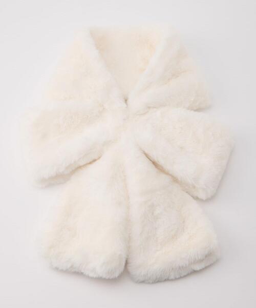 INGNI（イング）の「フワフワリボンティペット（ストール/ショール・レディース・オフホワイト/ベージュ/ブルー系・ONE SIZE）」の7枚目の写真