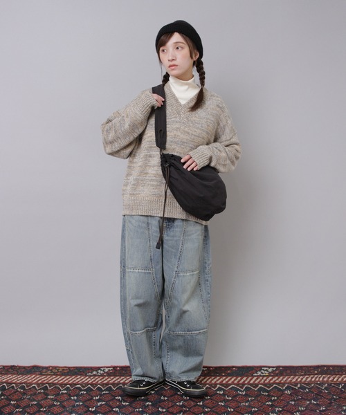 セール】R4390 パネルライン切替のバギーパンツ（デニムパンツ）｜URCH