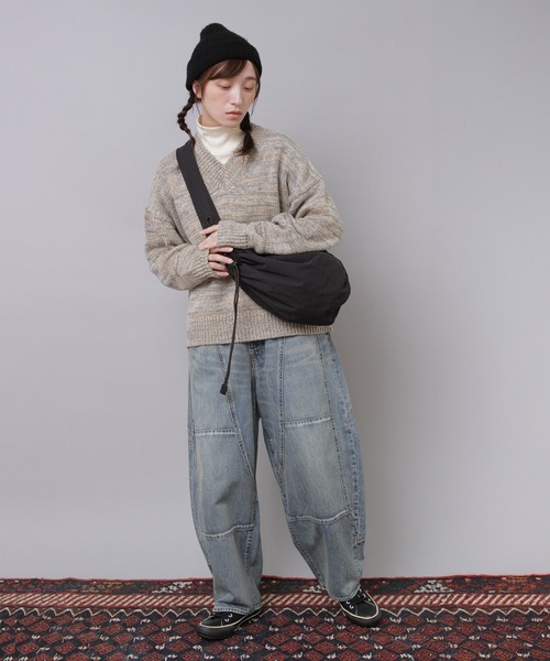 セール】R4390 パネルライン切替のバギーパンツ（デニムパンツ）｜URCH