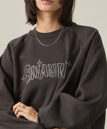 メンズのスウェット（ブラック/黒色系・ビジュー）ファッション