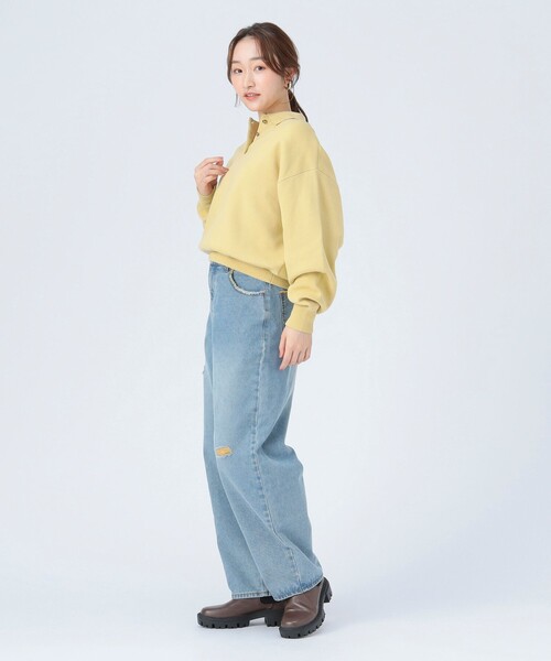 BEAMS HEART（ビームスハート）の「スウェット編み ニットポロシャツ（ポロシャツ・レディース・グレー/ホワイト系その他5/イエロー・FREE）」の21枚目の写真