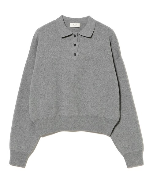 BEAMS HEART（ビームスハート）の「スウェット編み ニットポロシャツ（ポロシャツ・レディース・グレー/ホワイト系その他5/イエロー・FREE）」の10枚目の写真