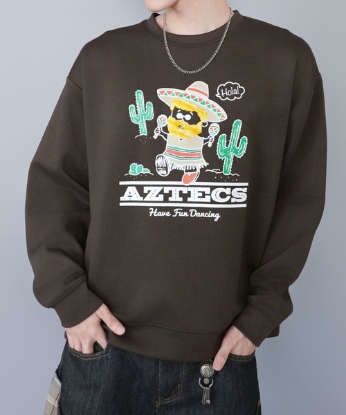 ひげおじさんスウェット/メキシコ/立体刺繍デザイン/さらもち素材