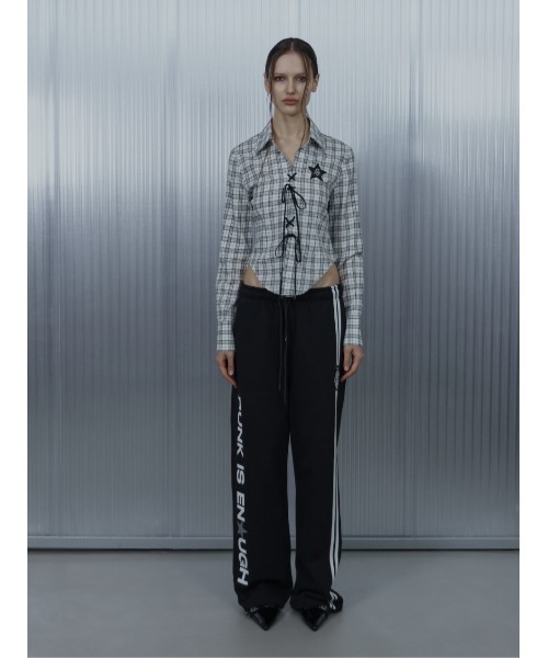 SETUPEXE(セットアップイーエックスイー)の「A'GEM/9 × .kom 『SETUPEXE/セットアップイーエックスイー』 PUNK WAPPEN SWEATPANTS/サイドラインロゴスウェットパンツ(スウェットパンツ・レディース・ブラック/グレー・FREE)」の19枚目の写真