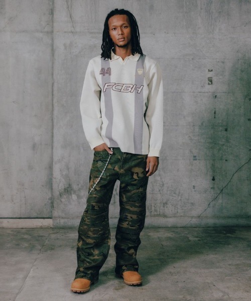 BREATH】COATING BIKER CAMO PANTS / ウッドランドカモ [BR25AW-P1006