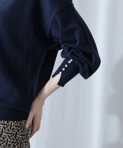 La TOTALITE(ラトータリテ)の「ウールカシミヤパールニットプルオーバー(ニット/セーター・レディース・サックスブルー/チャコールグレー/レッド/ネイビー・FREE)」の14枚目の写真