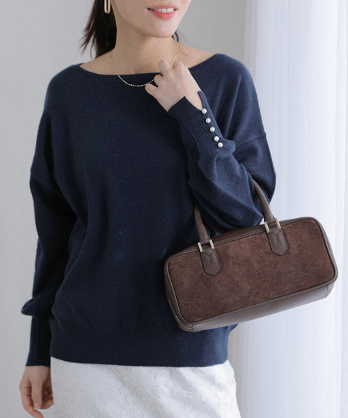 La TOTALITE(ラトータリテ)の「ウールカシミヤパールニットプルオーバー(ニット/セーター・レディース・サックスブルー/チャコールグレー/レッド/ネイビー・FREE)」の19枚目の写真