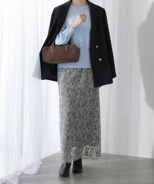 La TOTALITE(ラトータリテ)の「ウールカシミヤパールニットプルオーバー(ニット/セーター・レディース・サックスブルー/チャコールグレー/レッド/ネイビー・FREE)」の20枚目の写真