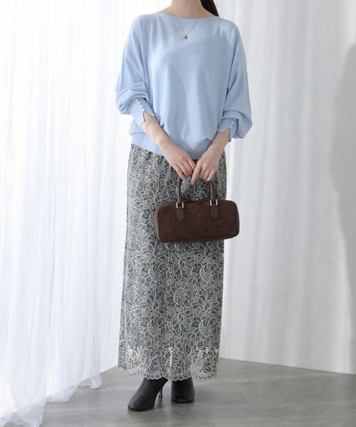 La TOTALITE(ラトータリテ)の「ウールカシミヤパールニットプルオーバー(ニット/セーター・レディース・サックスブルー/チャコールグレー/レッド/ネイビー・FREE)」の22枚目の写真