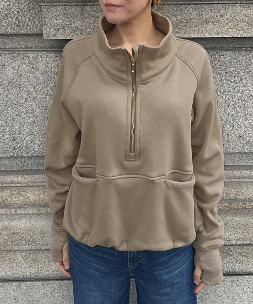 JENNE(ジェンヌ)の「日本製裏起毛スタンドトップス(保温性機能生地)(Tシャツ/カットソー・レディース・ベージュ系その他/アイボリー・SMALL/MEDIUM/LARGE)」の14枚目の写真