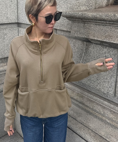 JENNE(ジェンヌ)の「日本製裏起毛スタンドトップス(保温性機能生地)(Tシャツ/カットソー・レディース・ベージュ系その他/アイボリー・SMALL/MEDIUM/LARGE)」の18枚目の写真