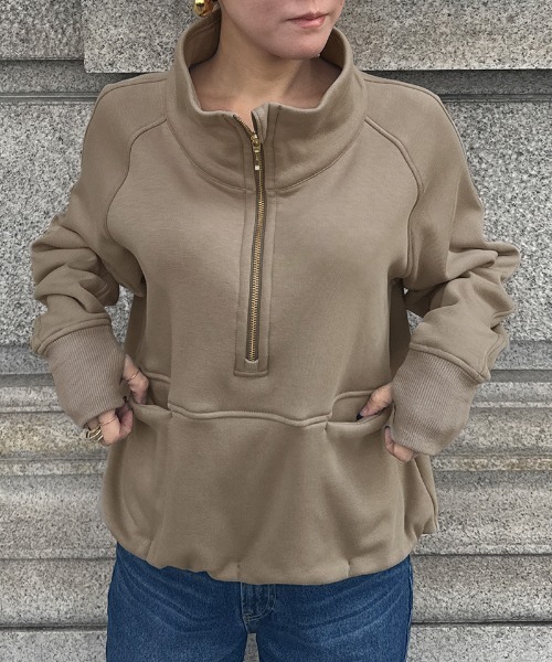 JENNE(ジェンヌ)の「日本製裏起毛スタンドトップス(保温性機能生地)(Tシャツ/カットソー・レディース・ベージュ系その他/アイボリー・SMALL/MEDIUM/LARGE)」の19枚目の写真