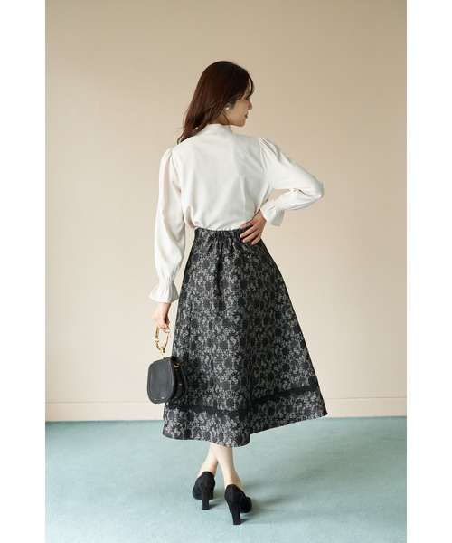レースボンディングツイードフレアスカート（スカート）｜tocco closet