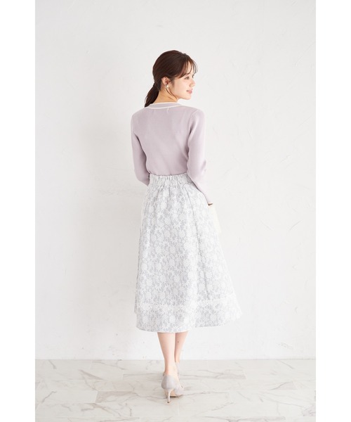 tocco closet(トッコ クローゼット)の「レースボンディングツイードフレアスカート(スカート・レディース・ブラック/グレー・M)」の16枚目の写真