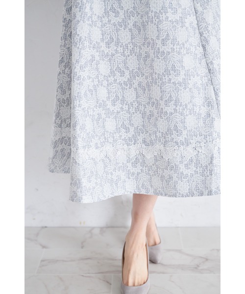 tocco closet(トッコ クローゼット)の「レースボンディングツイードフレアスカート(スカート・レディース・ブラック/グレー・M)」の19枚目の写真