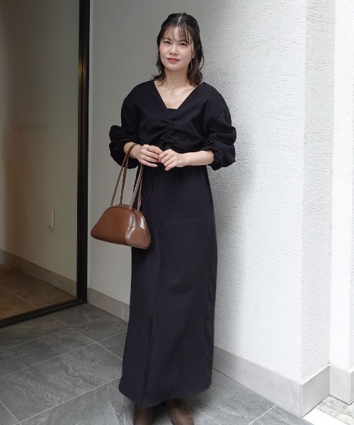 CORNERS(コーナーズ)の「ピーチ起毛セットアップワンピース(ワンピース・レディース・ベージュ/ブラウン/ブラック・M)」の8枚目の写真