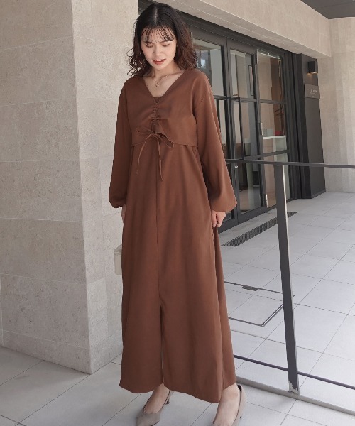 CORNERS(コーナーズ)の「ピーチ起毛セットアップワンピース(ワンピース・レディース・ベージュ/ブラウン/ブラック・M)」の10枚目の写真