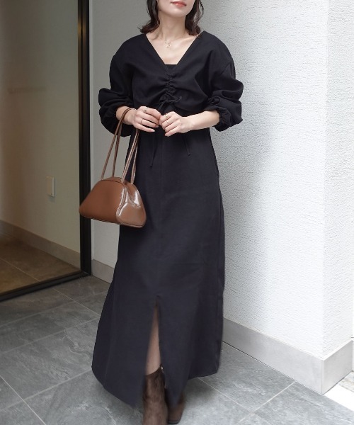 CORNERS(コーナーズ)の「ピーチ起毛セットアップワンピース(ワンピース・レディース・ベージュ/ブラウン/ブラック・M)」の11枚目の写真