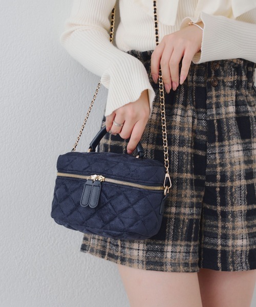 Remind me and forever(リマインドミーアンドフォーエバー)の「ルーシュ2WAYバニティ(ショルダーバッグ・レディース・ブラウン/アイボリー/ブラック/ネイビー・FREE)」の4枚目の写真