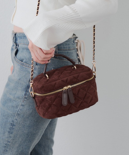 Remind me and forever(リマインドミーアンドフォーエバー)の「ルーシュ2WAYバニティ(ショルダーバッグ・レディース・ブラウン/アイボリー/ブラック/ネイビー・FREE)」の3枚目の写真