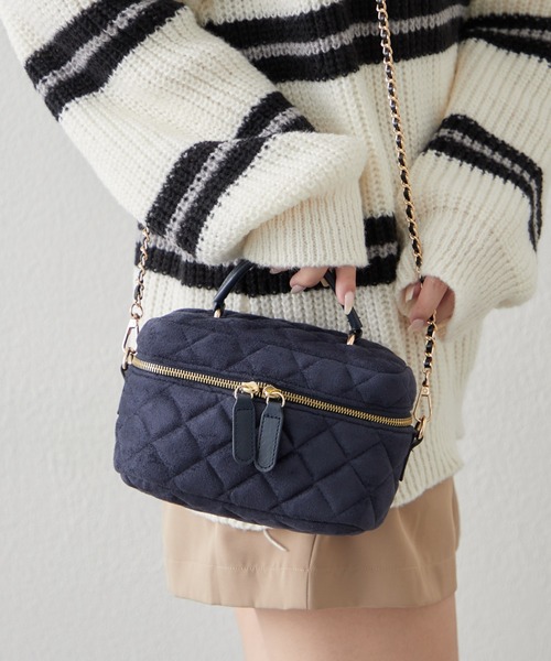 Remind me and forever(リマインドミーアンドフォーエバー)の「ルーシュ2WAYバニティ(ショルダーバッグ・レディース・ブラウン/アイボリー/ブラック/ネイビー・FREE)」の10枚目の写真