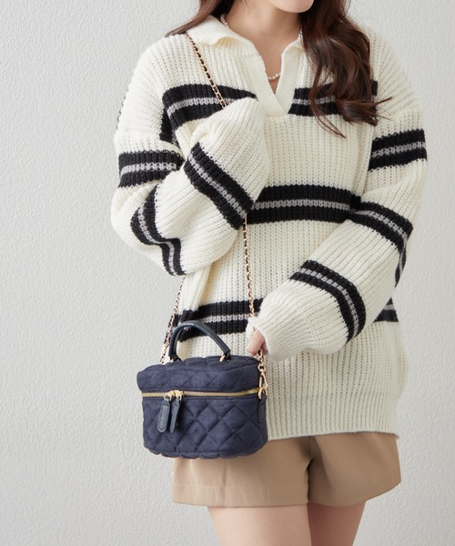 Remind me and forever(リマインドミーアンドフォーエバー)の「ルーシュ2WAYバニティ(ショルダーバッグ・レディース・ブラウン/アイボリー/ブラック/ネイビー・FREE)」の11枚目の写真