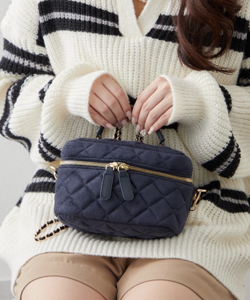 Remind me and forever(リマインドミーアンドフォーエバー)の「ルーシュ2WAYバニティ(ショルダーバッグ・レディース・ブラウン/アイボリー/ブラック/ネイビー・FREE)」の12枚目の写真