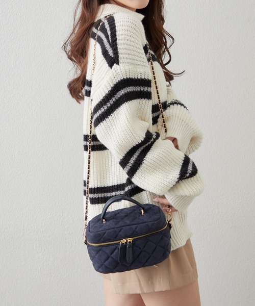 Remind me and forever(リマインドミーアンドフォーエバー)の「ルーシュ2WAYバニティ(ショルダーバッグ・レディース・ブラウン/アイボリー/ブラック/ネイビー・FREE)」の13枚目の写真