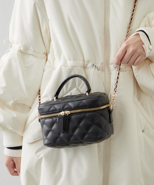 Remind me and forever(リマインドミーアンドフォーエバー)の「ルーシュ2WAYバニティ(ショルダーバッグ・レディース・ブラウン/アイボリー/ブラック/ネイビー・FREE)」の9枚目の写真